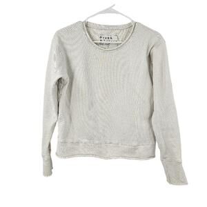 Frank & Eileen Sweater Gray Waffle Knit Pullover Long Sleeve Crew Neck Size S